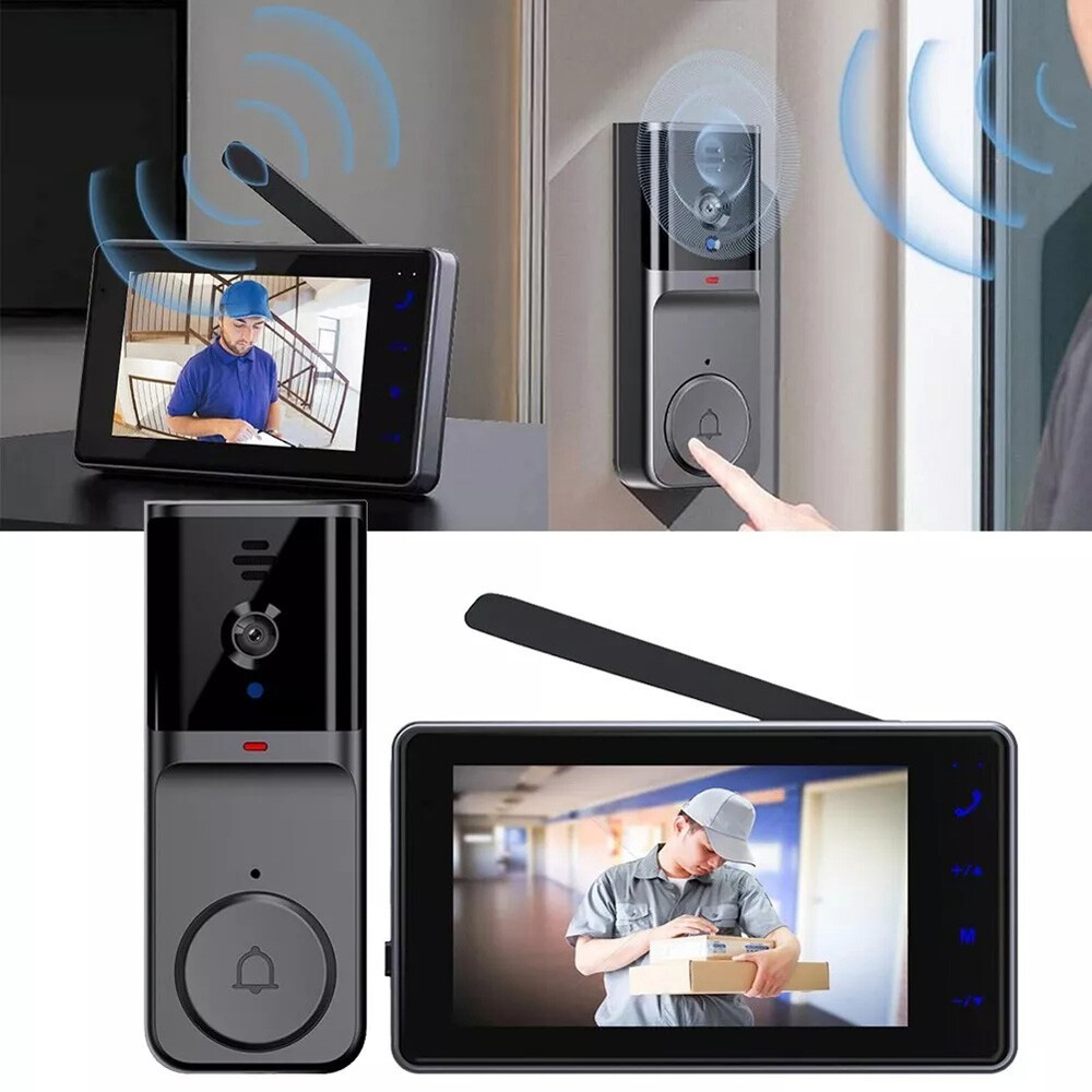 NEW 4.3 Inch Wireless Video Doorbell With Duplex Intercom And Touch Screen