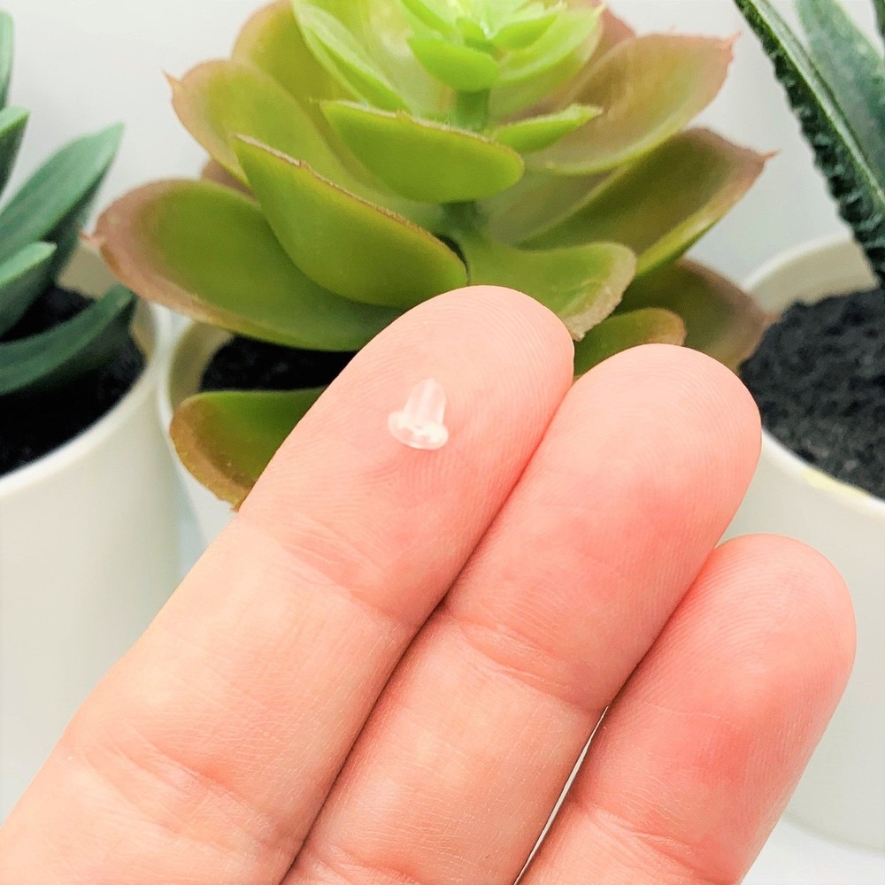 Clear Soft Rubber Earring Stopper Backs, 4x4mm - US Selle