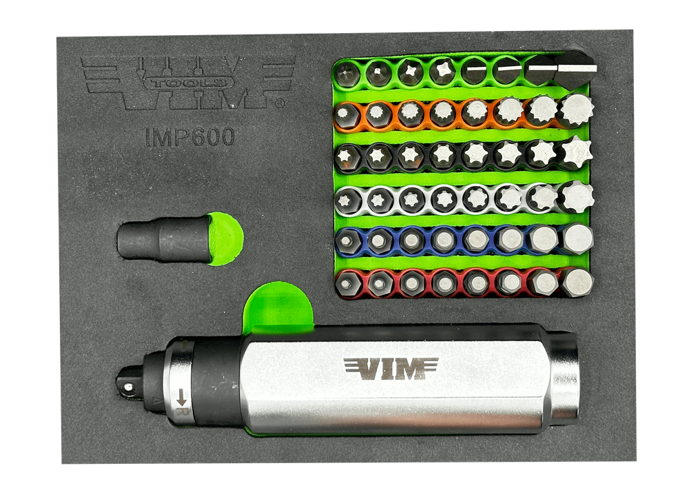 VIM Tools IMP600K Reversible 3/8" Drive Impact Driver with 48 Impact Bits