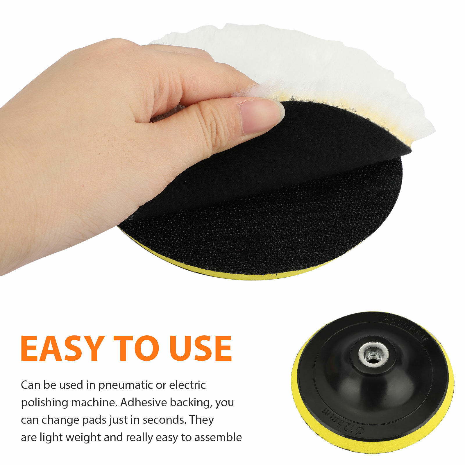 9Pcs 5 Inch Polishing Pads Sponge Waxing Foam Buffing Kit Car Polisher for Drill