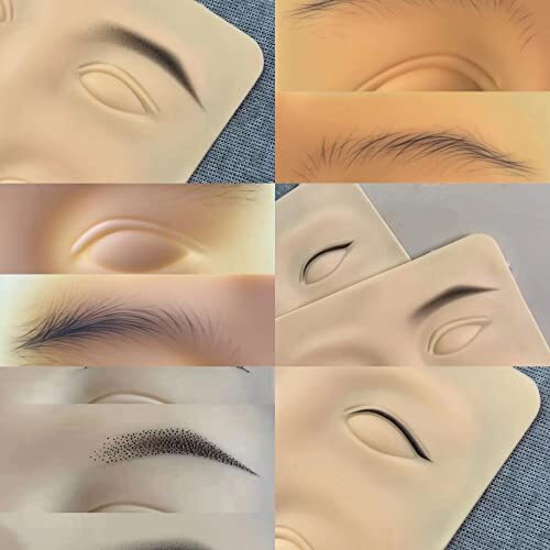 6 Pcs 3D Tattoo Practice Eyebrow Eyeline Practice Skins Permanent Eyebrow