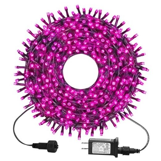300 LED Valentine's Day Lights, 99 FT Connectable 8 Twinkle Modes String Pink