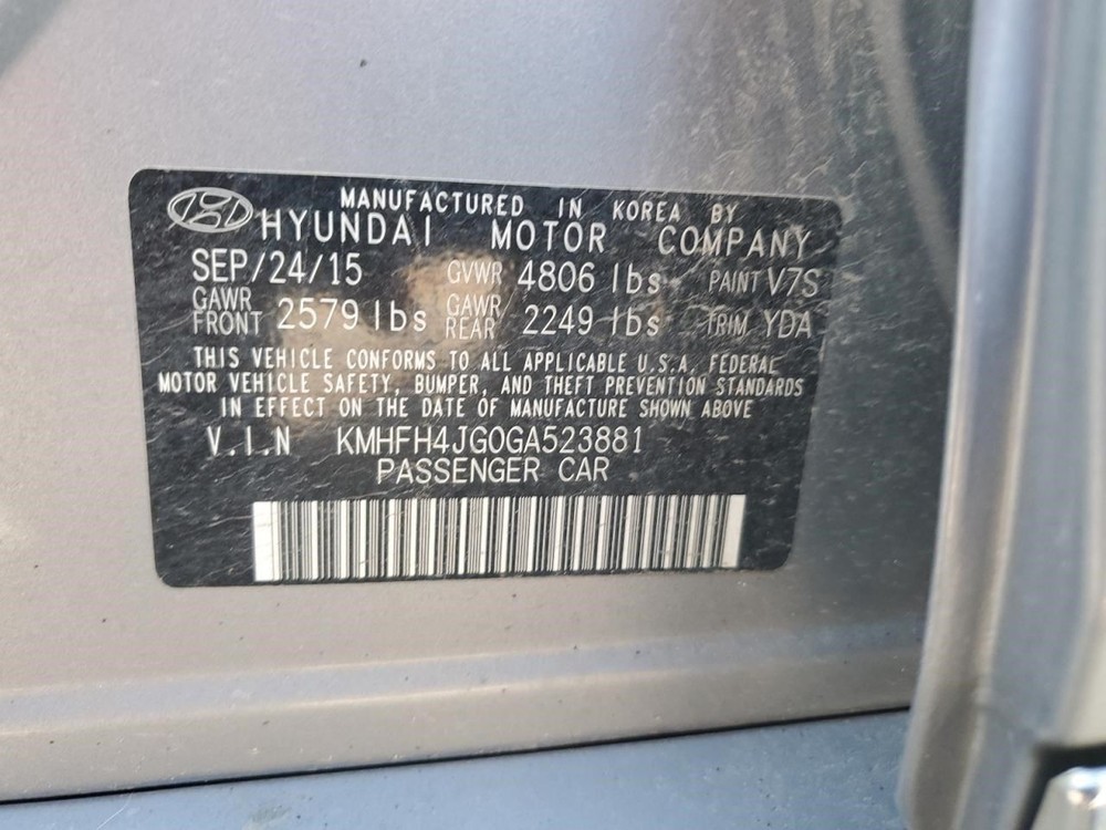 2015 2016 2017 HYUNDAI AZERA Engine Wire Harness