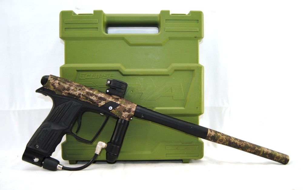 Used Planet Eclipse ETHA 1 Paintball Marker Camo Black with Original Case