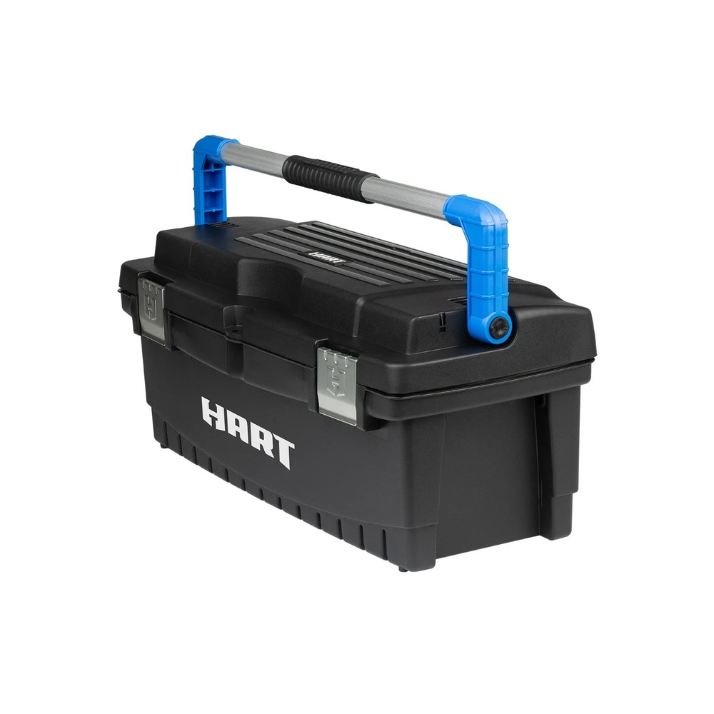 (2 pack) HART 26" Toolbox, Resin Tool Storage and Organization, Black with Blue