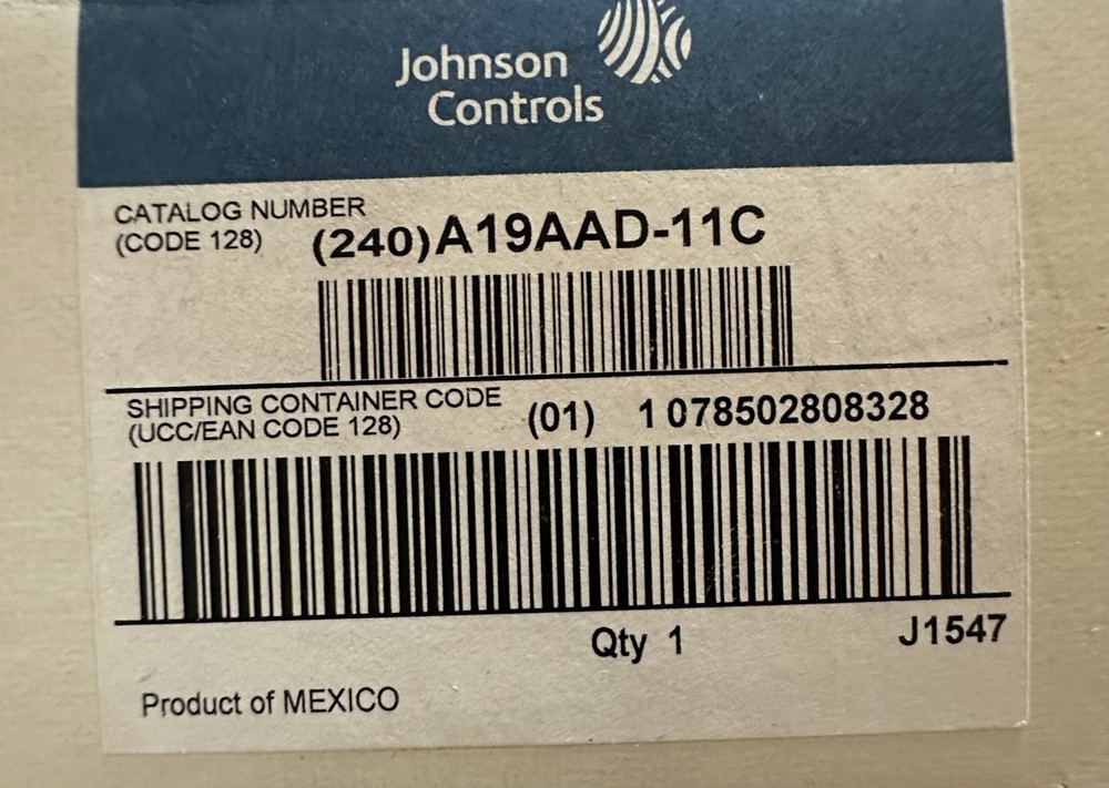 Johnson Controls A19AAD-11C Temperature Control, Range 60-130 deg F, SPST