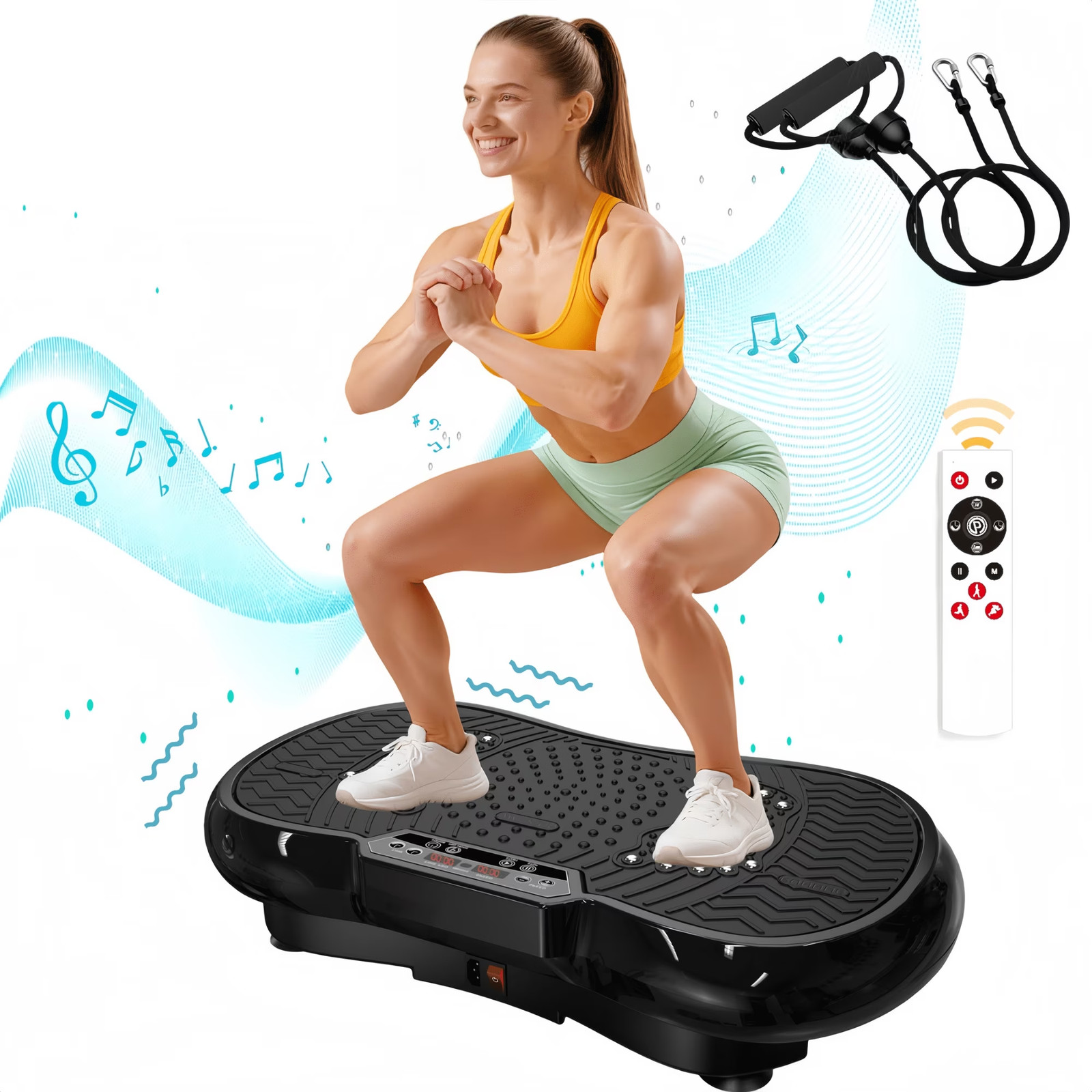 pooboo SZJ01 Full Body Vibration Plate Exercise Machine for Lymphatic Drainage