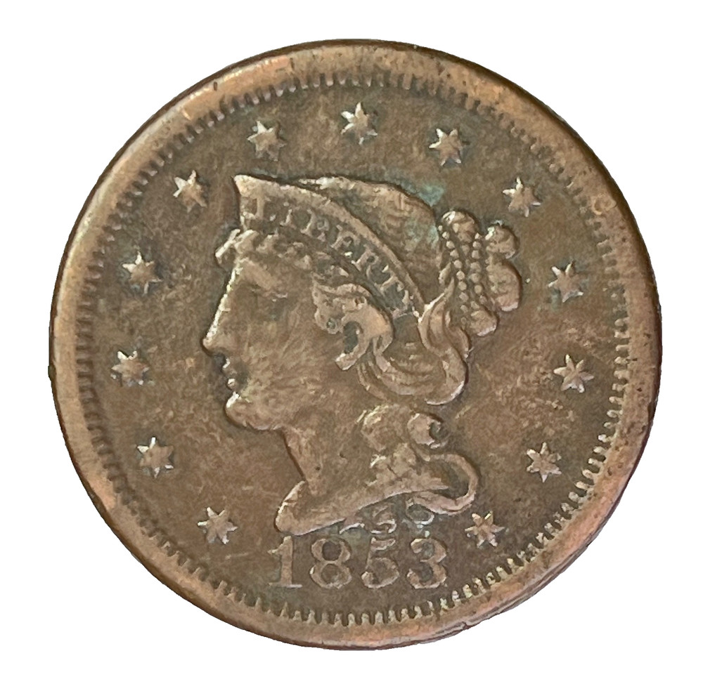 1853 Braided Hair Large Cent - #lc100