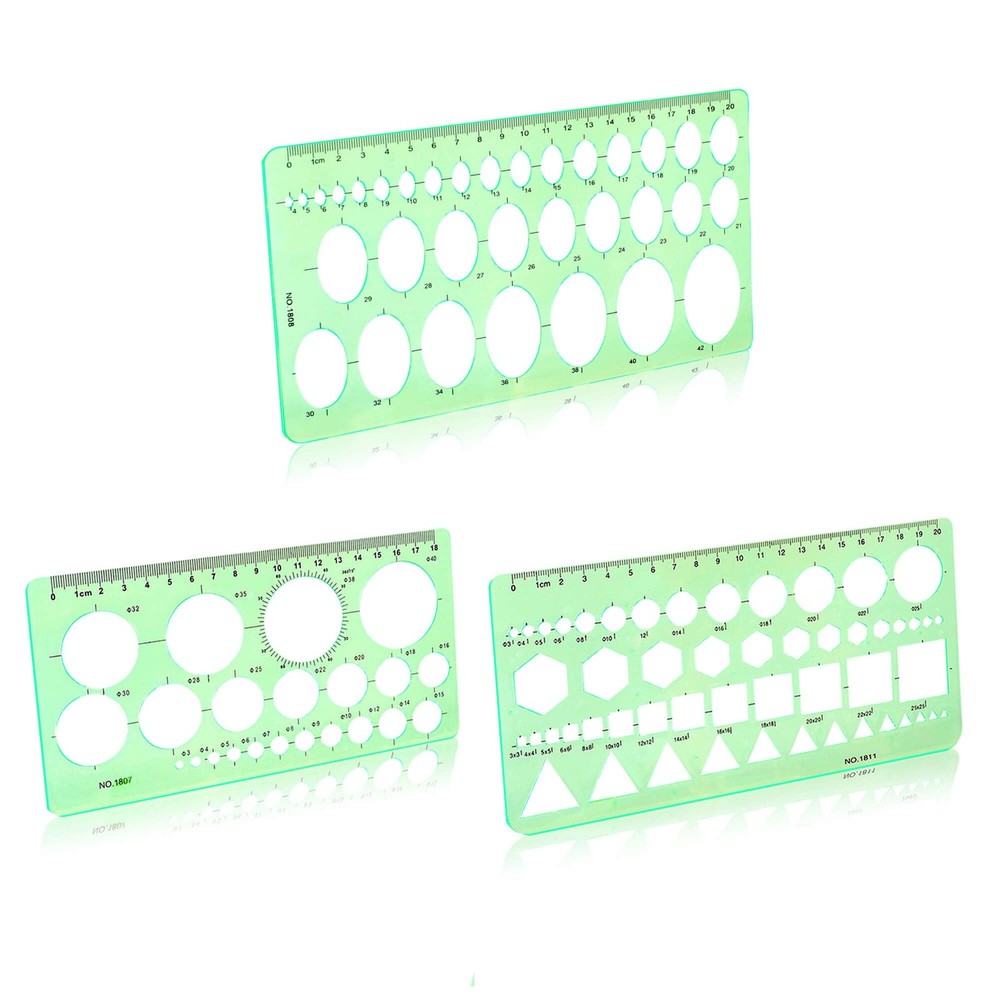 3PCS Circle Template，Plastic Circle Stencils, Geometric Circle Template for D...