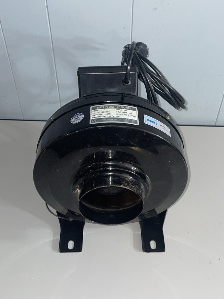 Sunlight Supply Model 736430 Duct In-Line 4" Blower