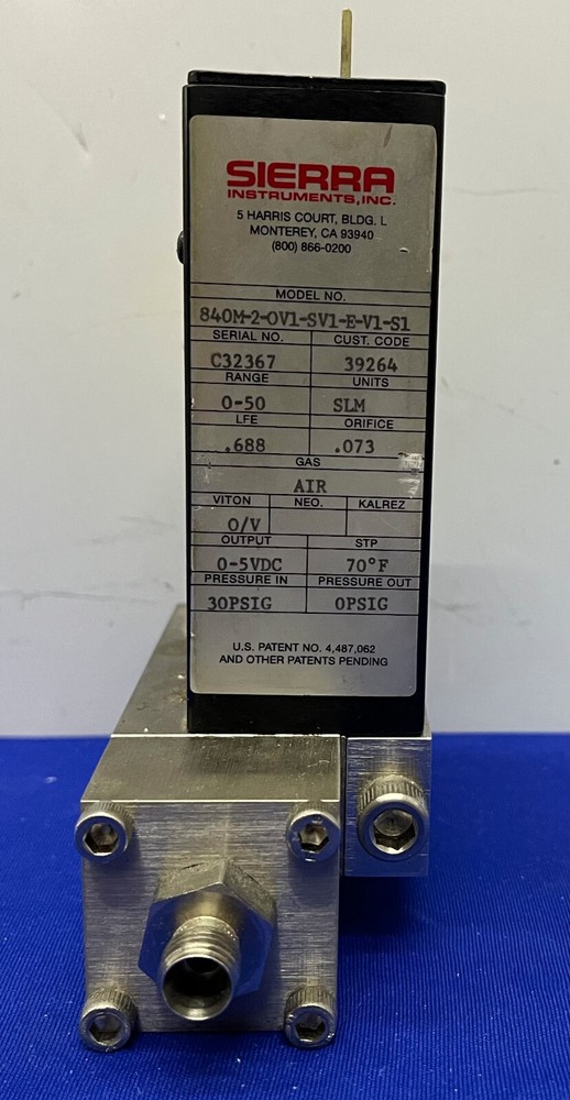 SIERRA MASS FLOW CONTROLLER 840M-2-OV1-SV1-E-V1-S1 30PSIG