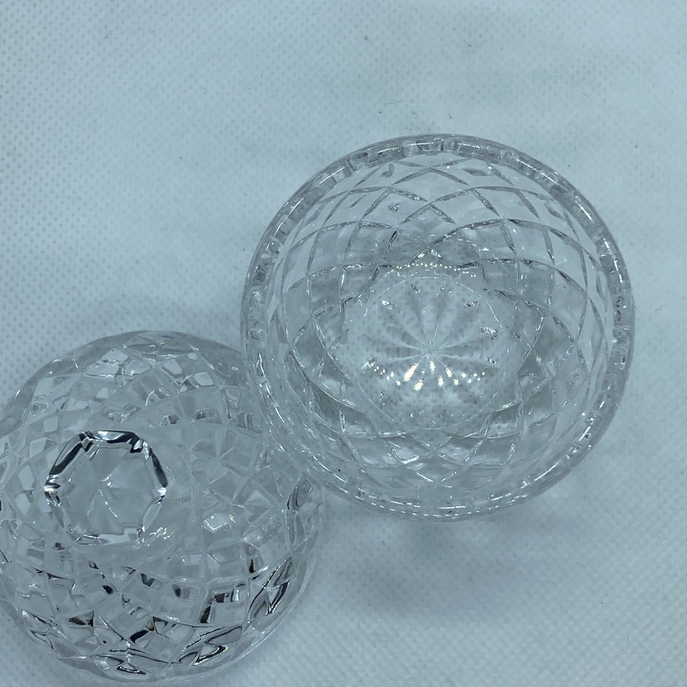 DIAMOND CUT CRYSTAL TRINKET KEEPER 3.25”