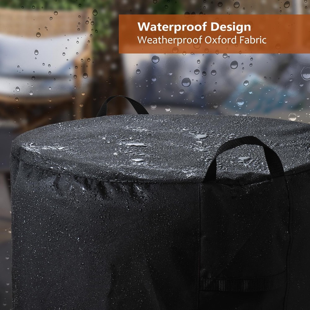 Fire Pit Cover for 16”-22” Round Gas Fire Pit Table - Waterproof 600D