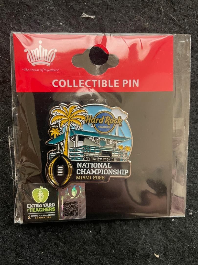 5 Pack of 2026 CFP Championship Miami Indiana Collectible Pins One of Each