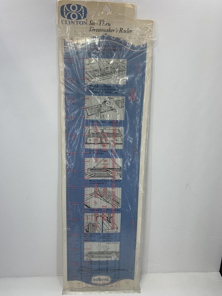 Dritz See-Thru Dressmakers Ruler 15x4" Transparent Plastic Sewing Tool
