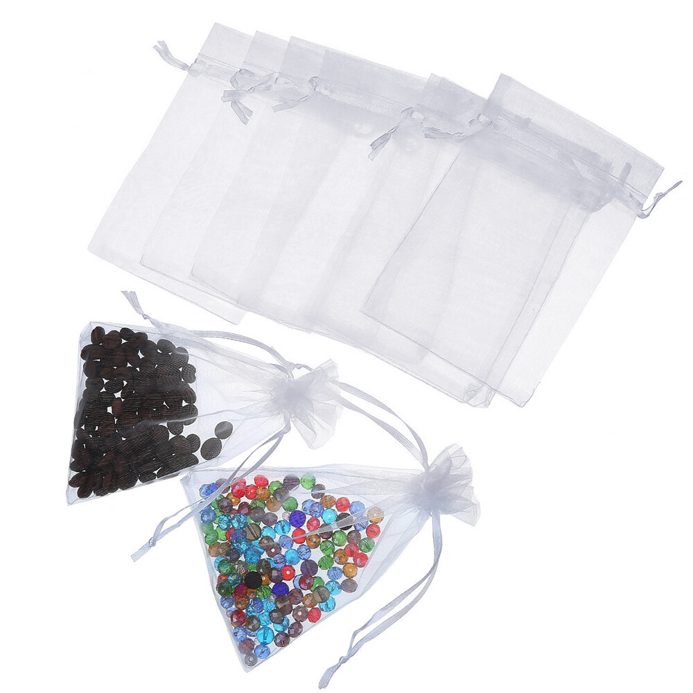 100/200 pcs Organza Gift Candy Sheer Bags Wedding Party Favor Decoration Pouches