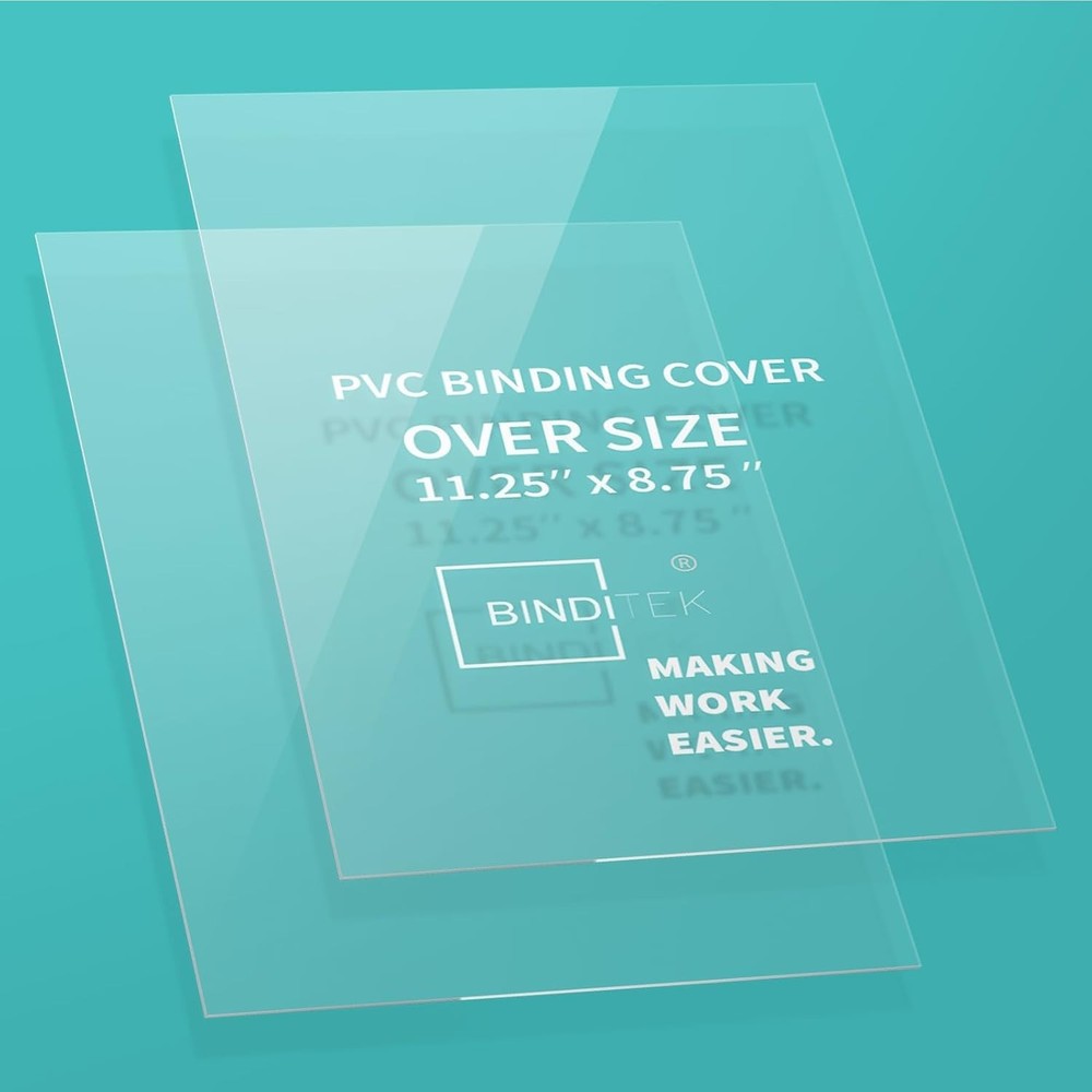 Durable 8 Mil Oversized PVC Binding Presentation Covers - 50 Pack - Unpunched