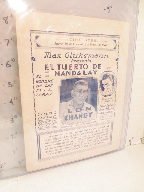 LON CHANEY 1920s movie herald (1 item) THE ROAD TO MANDALAY S American silent