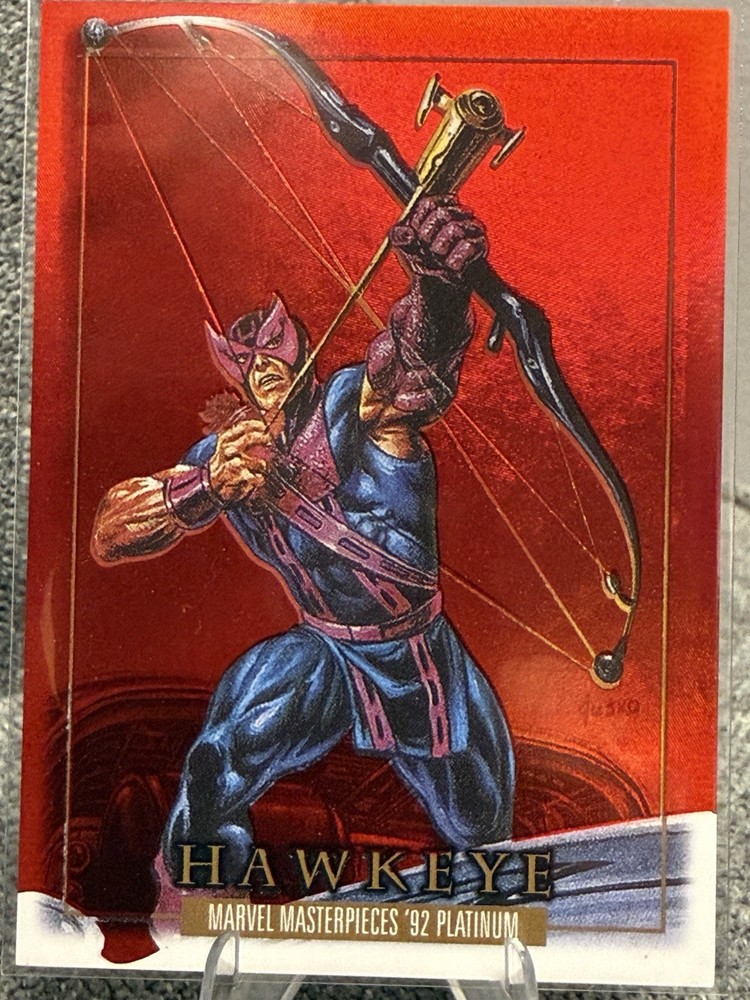 Marvel Masterpieces Hawkeye Red PMG And Chrome Card Bundle