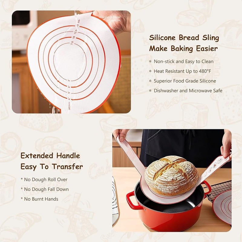 Complete 18 Piece Sourdough Baking Kit Proofing Baskets Tools Beginners Gift New