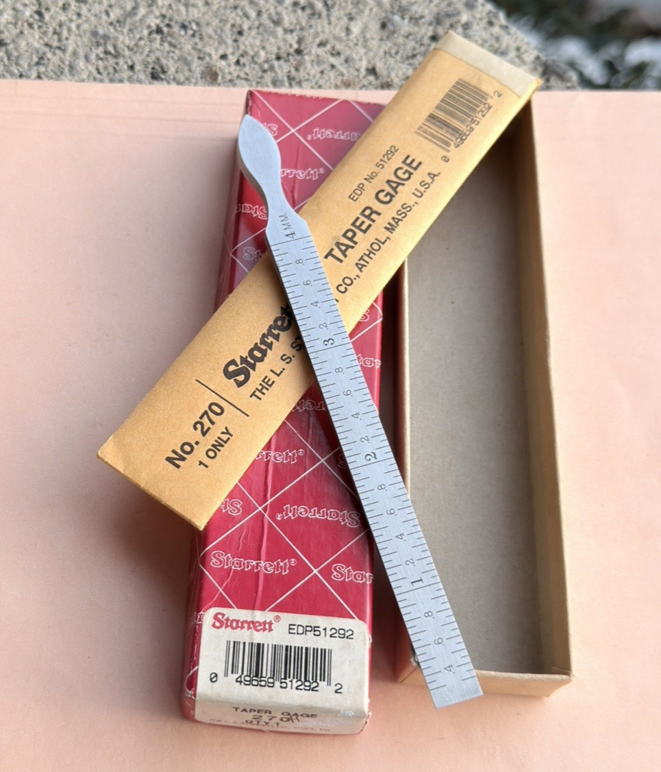 New STARRETT No. 270 Steel Taper Gauge; SAE & Metric. USA Made 🇺🇸!!