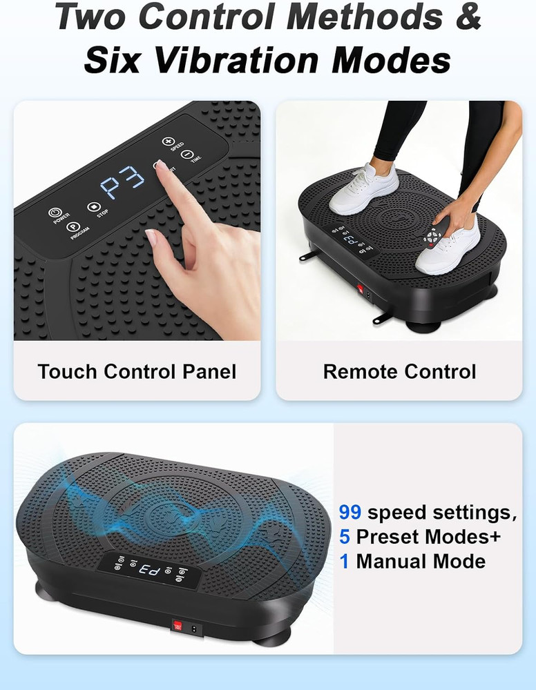 Vibration Plate Exercise Machine for Lymphatic Drainage，400 Lbs Capacity Shake P