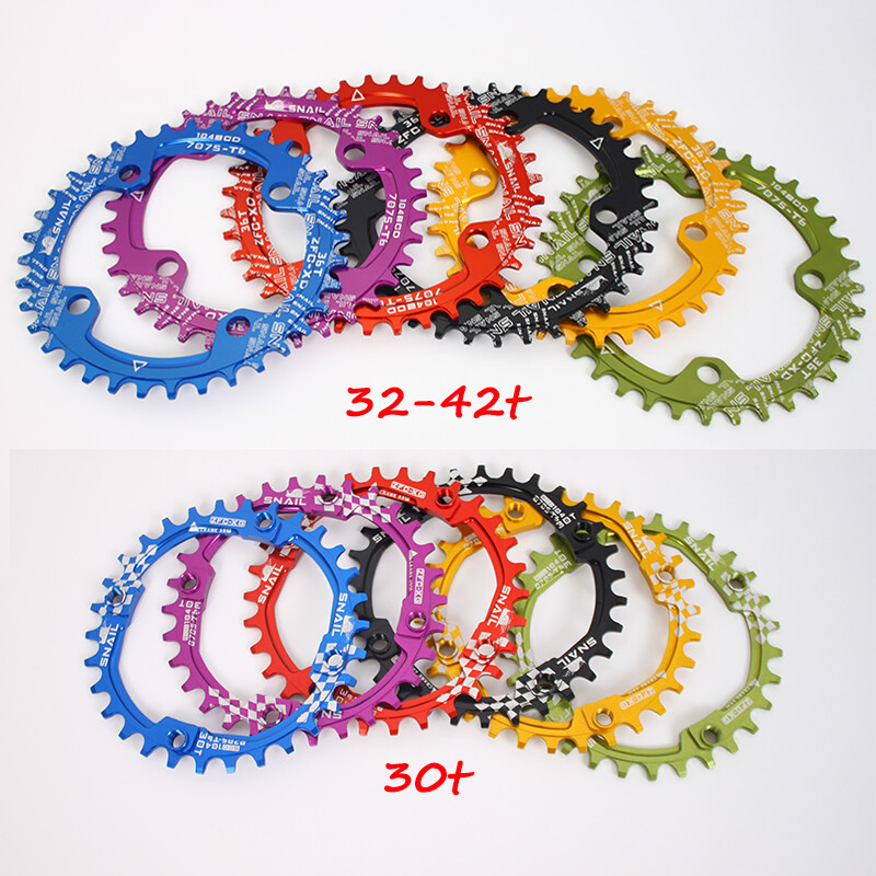 SNAIL Chainring 30-42T 104BCD Aluminum MTB Bike Round Oval Narrow Wide Sprockets