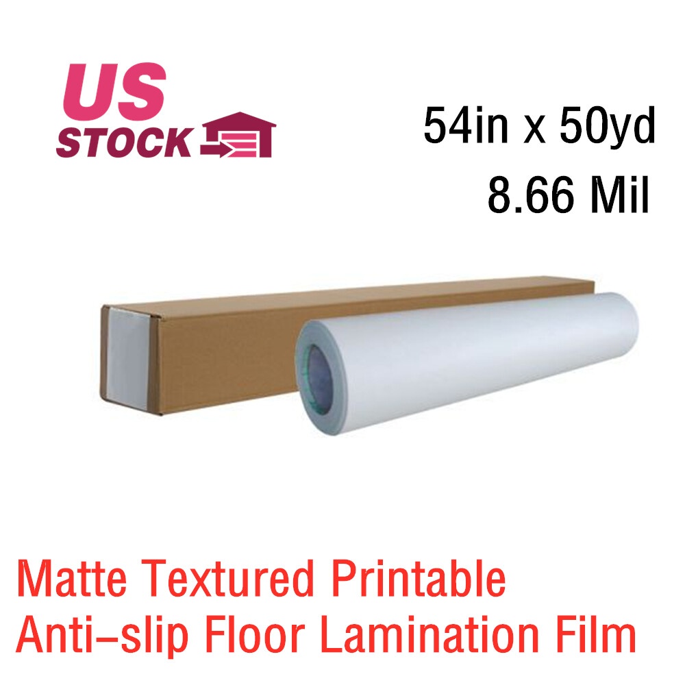 54in x 50yd Matte Textured Printable Anti-slip Floor Lamination Film, 8.66 Mil