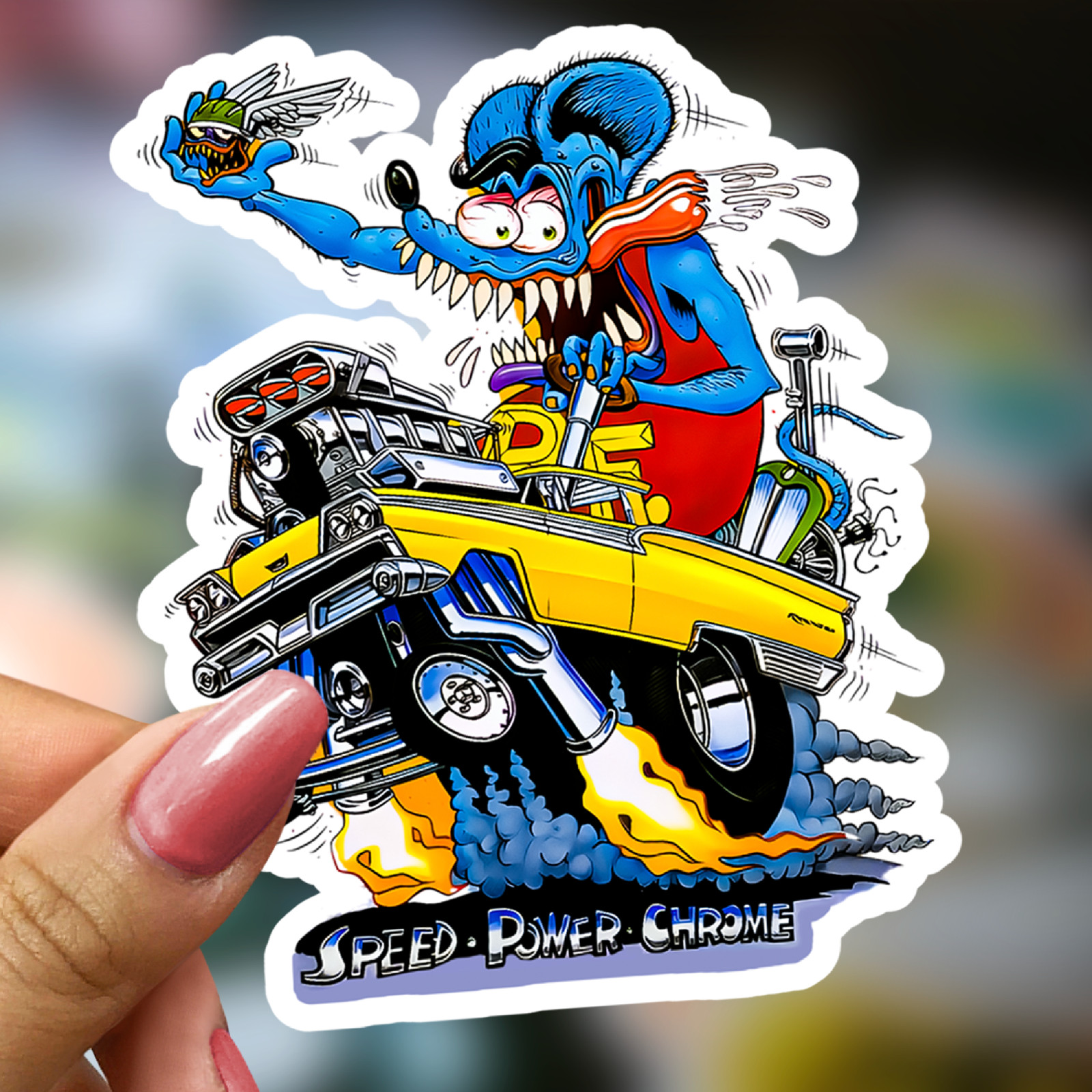 Rat Fink Ed Roth Vinyl Decals 50pcs Hot Rod Custom Car Bike Skateboard Sticker