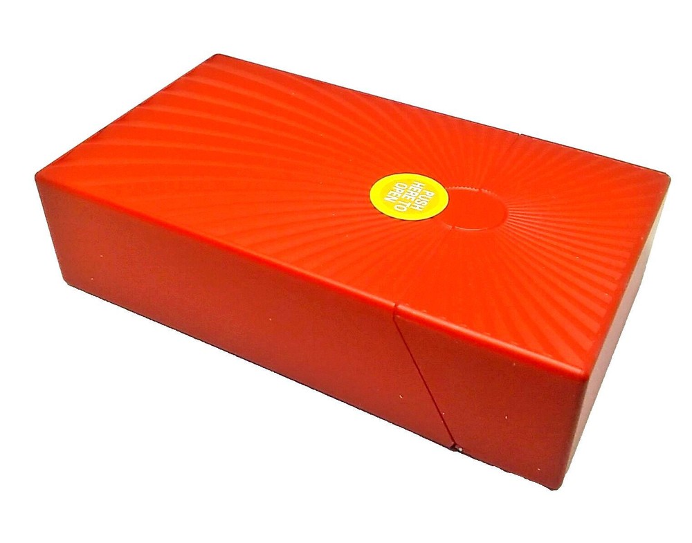Fujima Red Sun Rise Design 100s Size Push-N-Open Button Cigarette Case