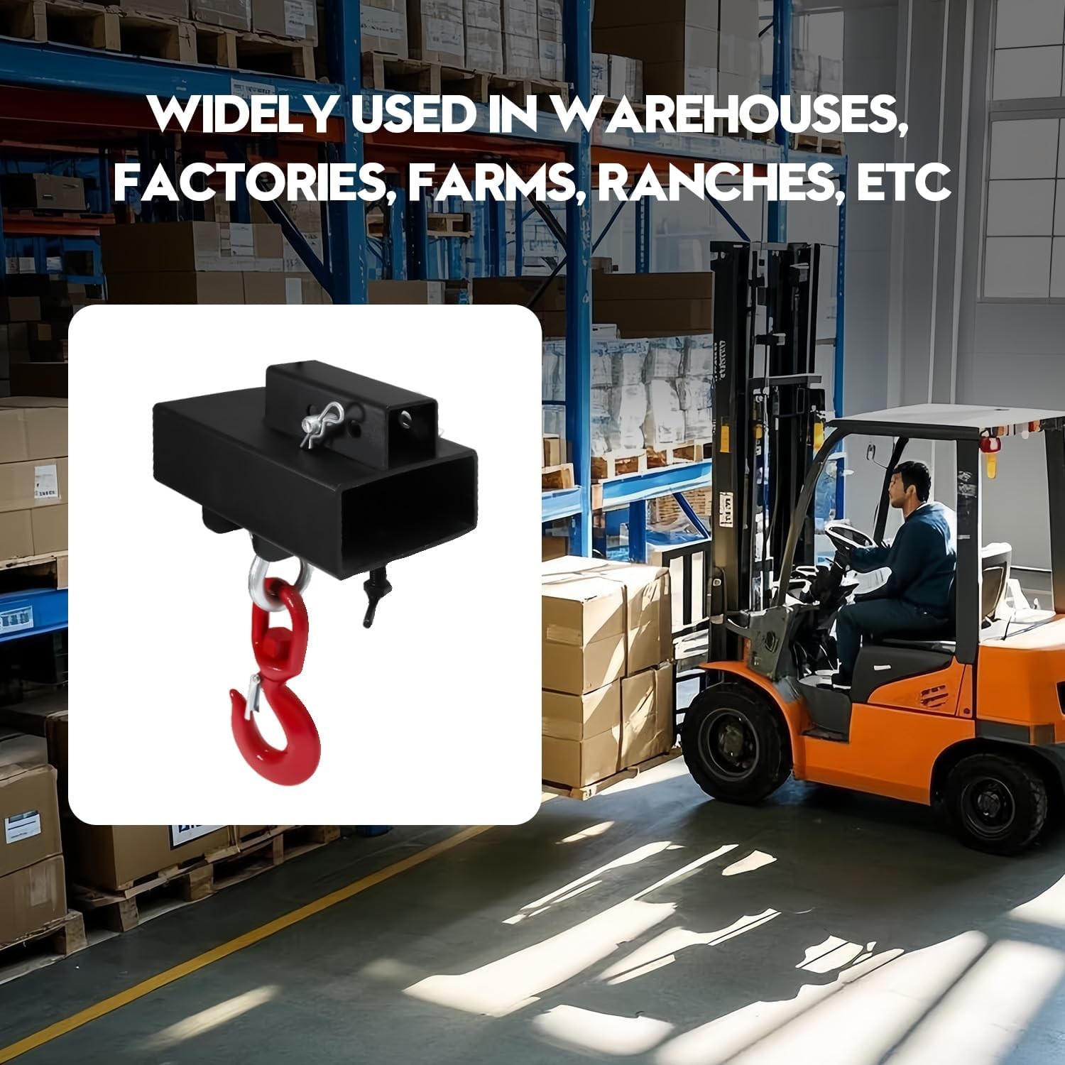 Forklift Lifting Hook Attachment MAX 6 Ton Capacity Single Mobile Forklift Crane