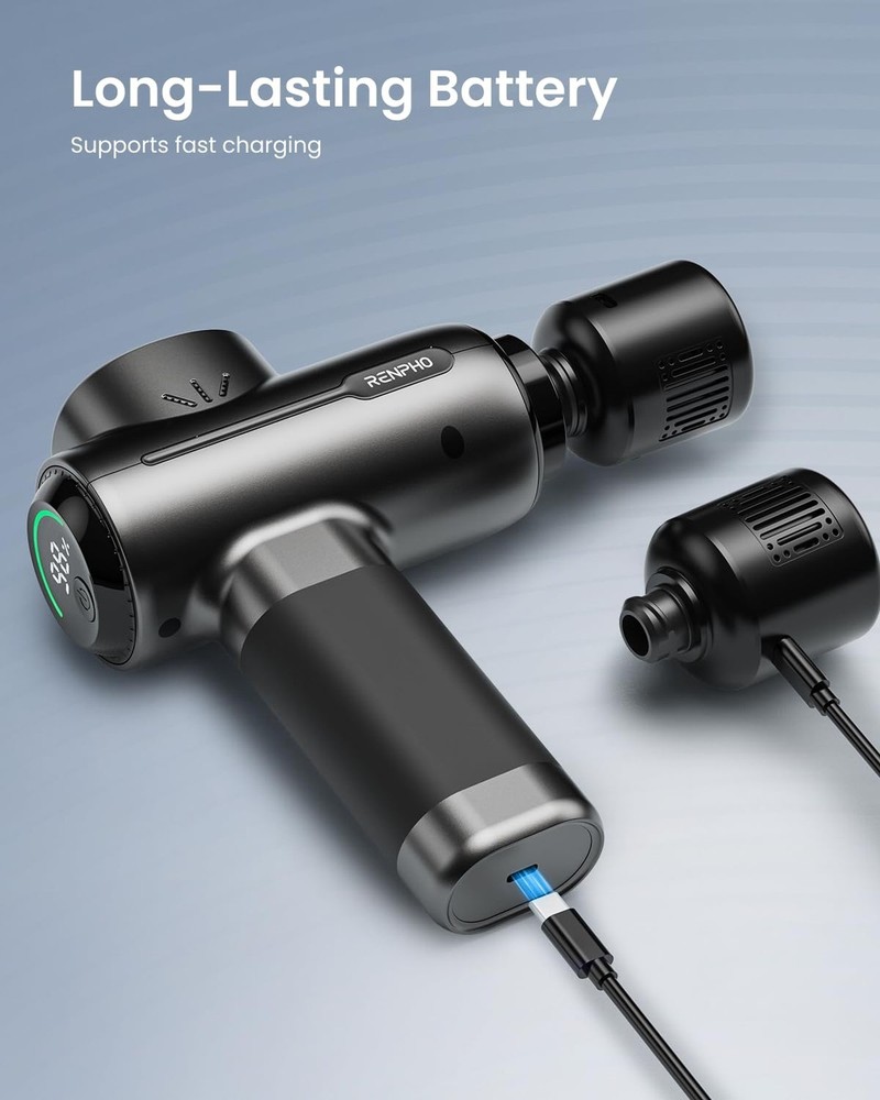 RENPHO Active+ Thermacool Massage Gun with Heat and Cold, Deep Tissue Percuss...