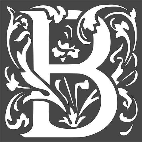 Capital Letter B Stencil with Patterns – 8x8" Reusable Plastic Craft Template