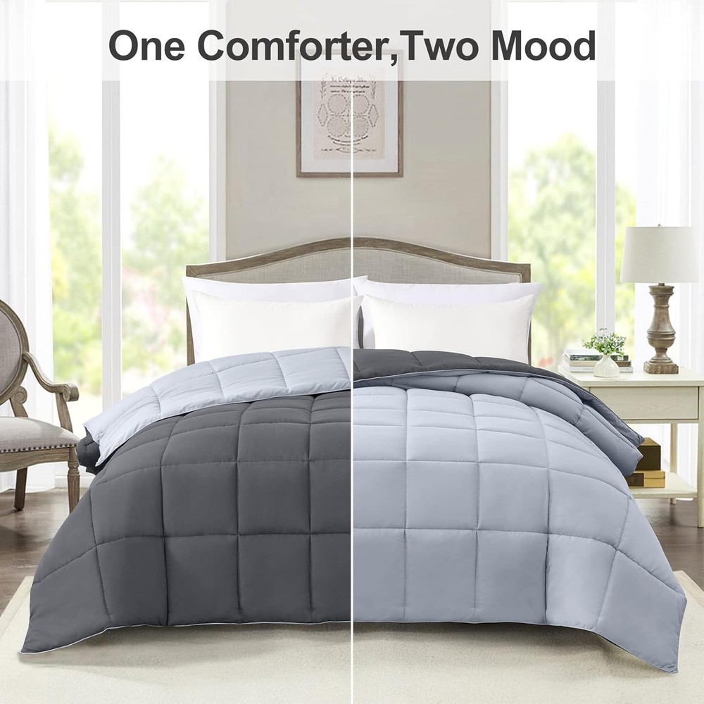 Twin Comforter Duvet Insert- Grey Down Alternative Bed