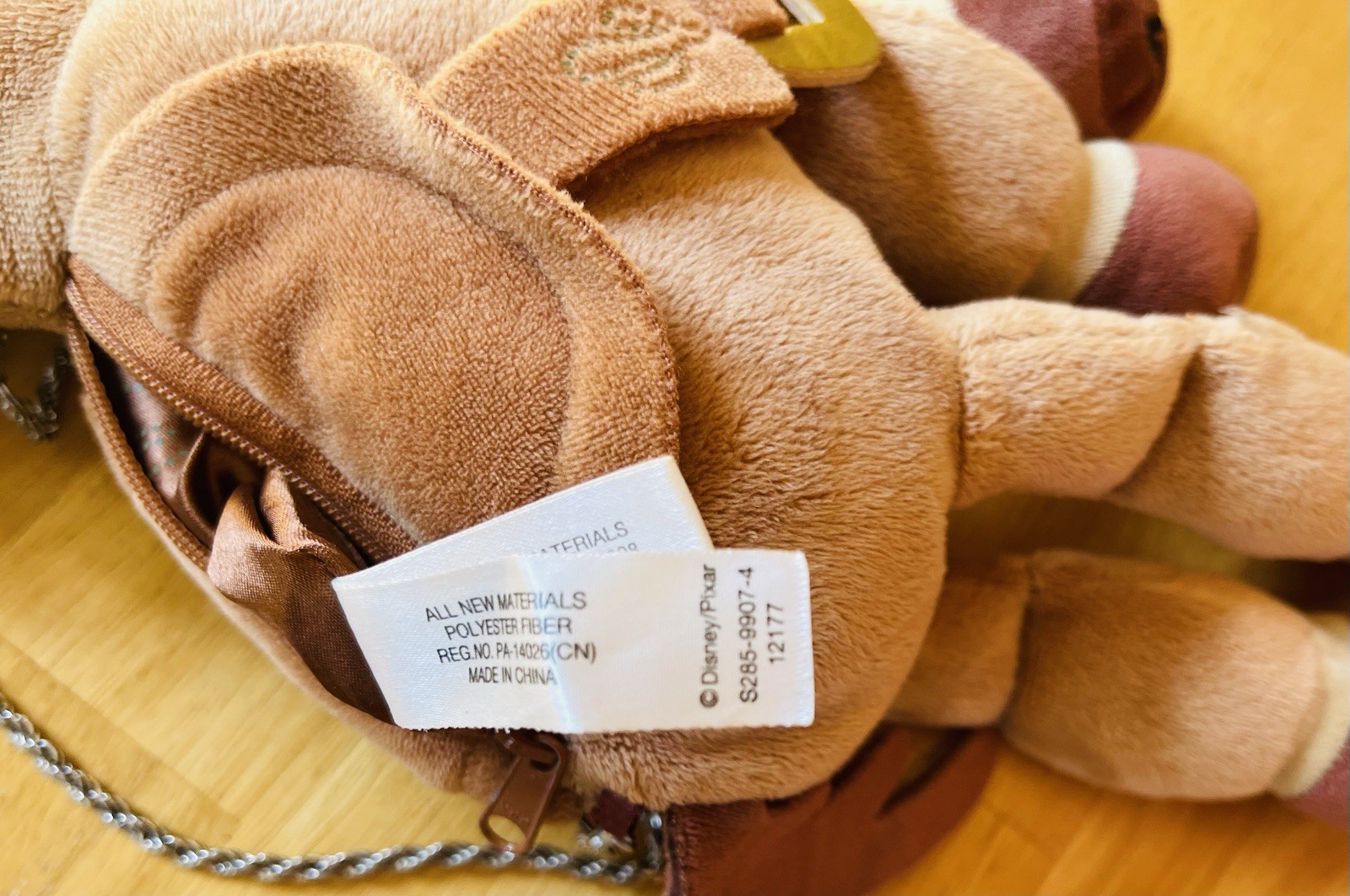 Toy Story Bullseye Plush Purse chain strap Disney Pixar bounding zip pouch bag