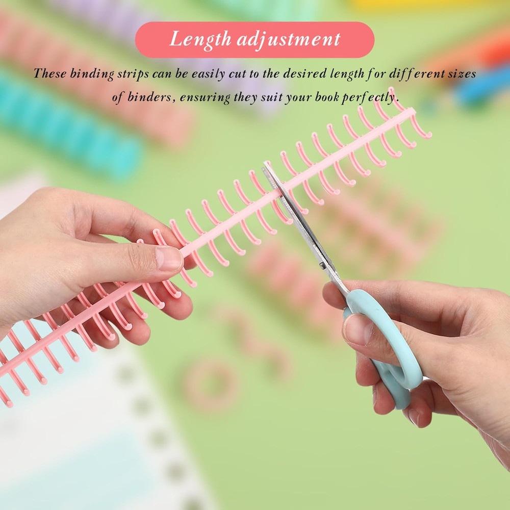 Comb Binding Spines: 12Pcs Assorted Color Plastic Spiral Binding Coils, 30 Ri...