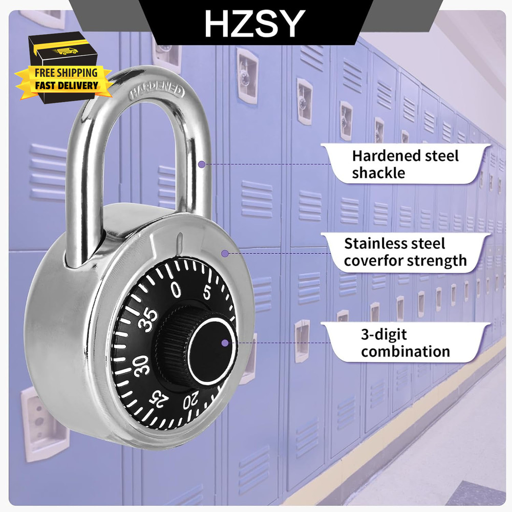 Combination Padlock 1 Pack, Fixed Dial Combination Padlock with Different Combin