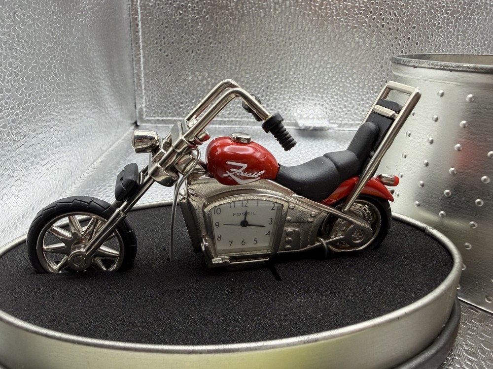 FOSSIL MOTORCYCLE CLOCK DESK DECORATION