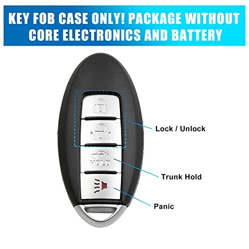 4 Buttons Uncut Insert Key Fob Remote Control Case Shell Replacement