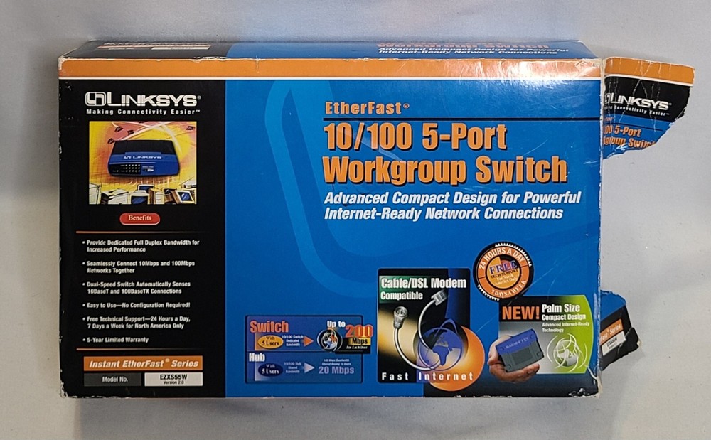 Linksys  EtherFast (EFAH05W) 5-Ports External Hub