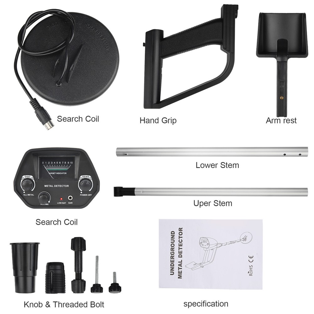 Underground Metal Detector Gold Digger Hunter Deep Sensitive Waterproof Coil
