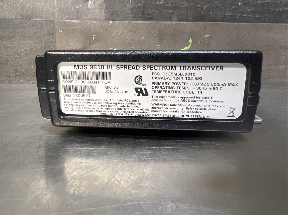 Microwave Data Systems MDS 9810 HL Spread Spectrum Transceiver. Used Surplus