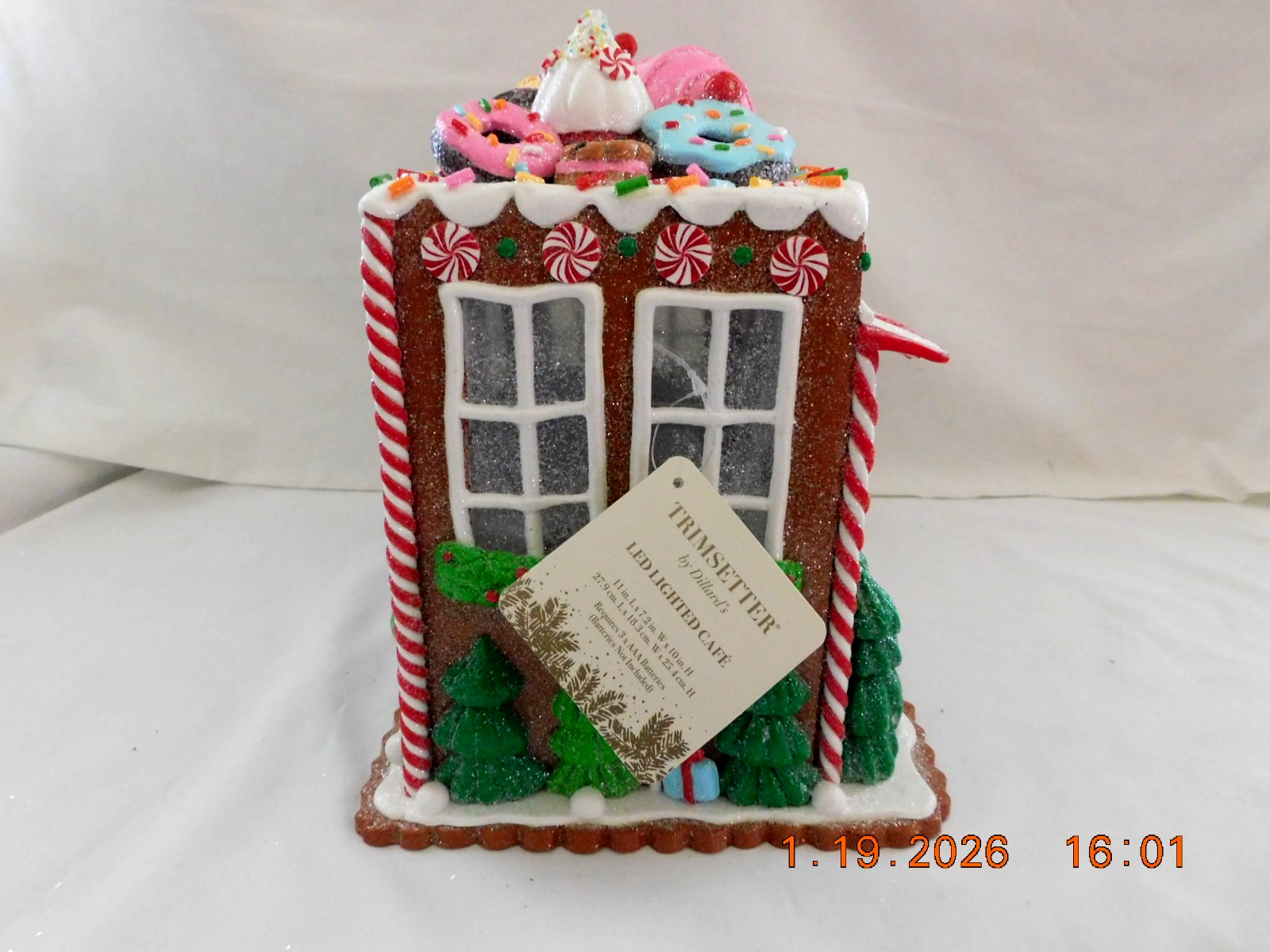 New 2025 Trimsetter Gingerbread House Light Up LED "Goodies Cafe" 10"T x 11"L