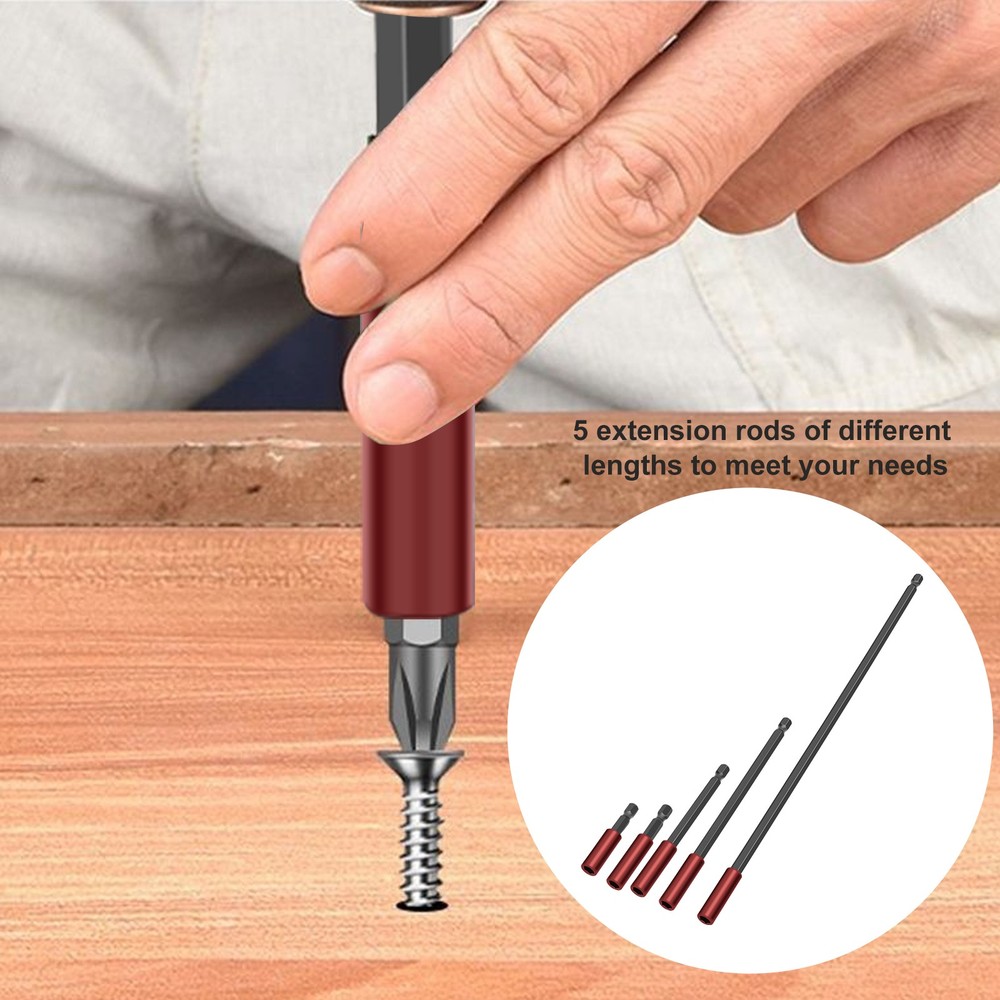 5x Magnetic Screwdriver Drill Bit Extension Quick Release 1/4" Hex Shank Holder