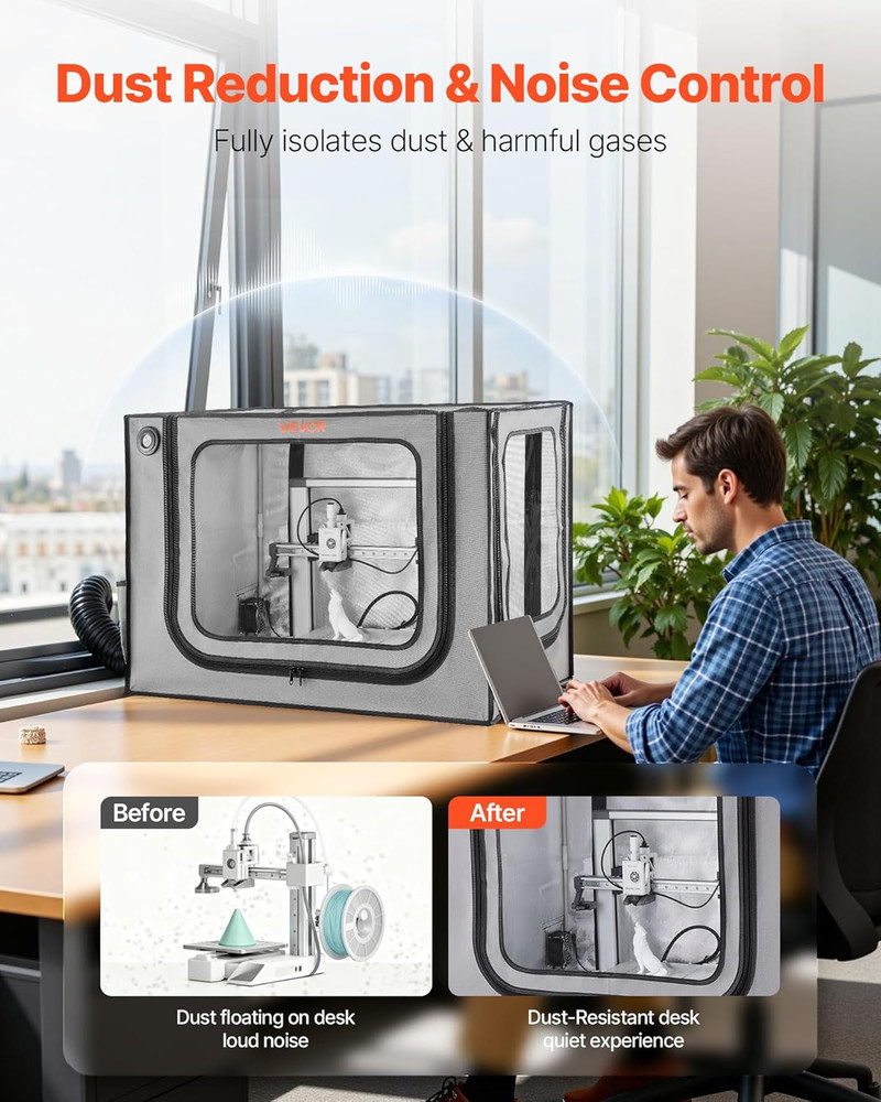 3D Printer Enclosure with Ventilation, Dustproof Waterproof Large Size 600D Oxfo