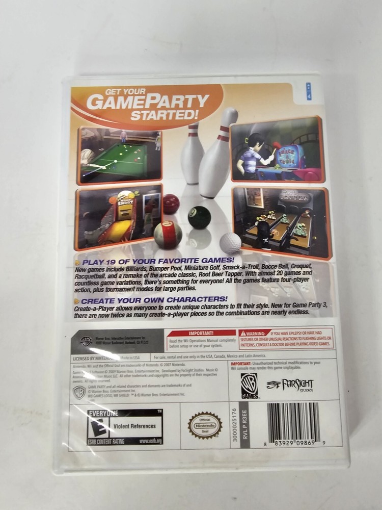 Case Only NO GAME Game Party 3 Nintendo Wii Authentic