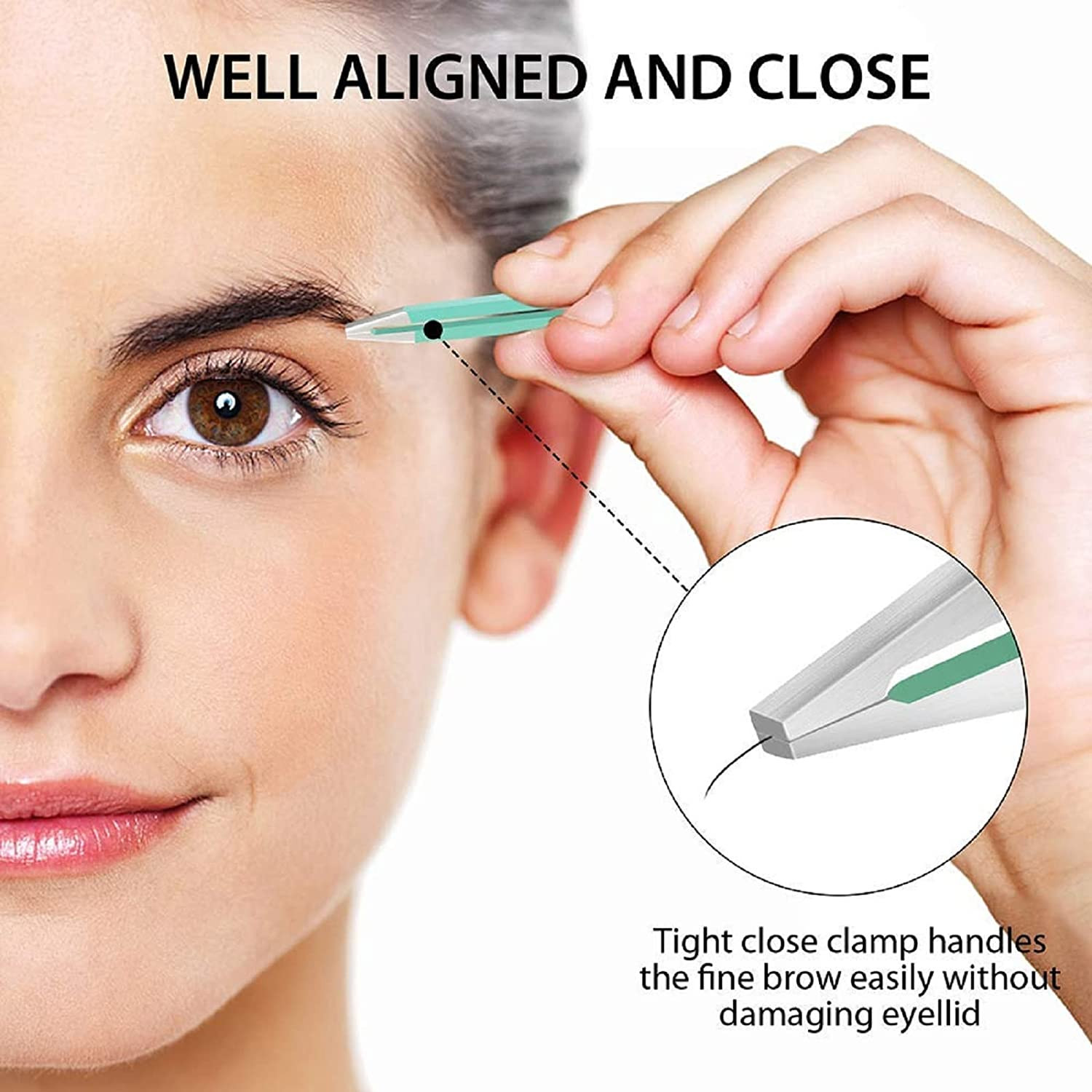4Pcs Professional Stainless Steel Tweezers Set Ingrown Hair Remover Plucking Kit