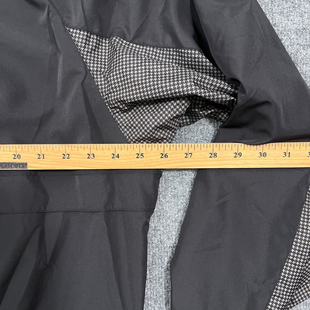 DryJoys FootJoy Mens Jacket Large Black Performance Rain Houndstooth Zip Snap