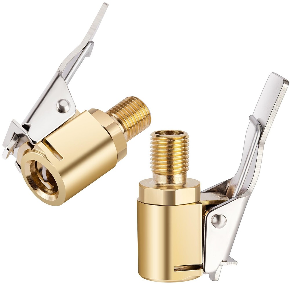 Tire Air Chuck 2pcs Brass Clip Adapter Locking Valve Thread Air Compressor Pump