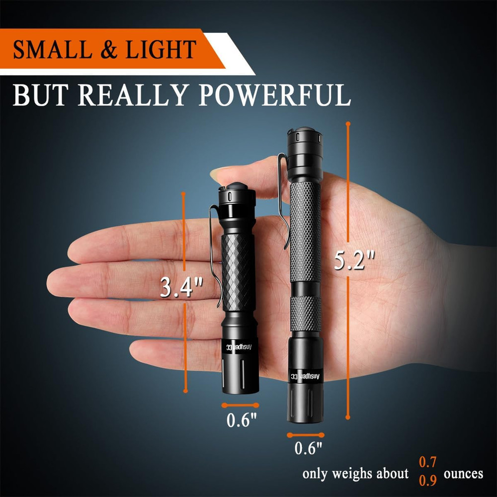 Mini Flashlight 3 Modes Small Flashlights LED Powerful High Lumens Tactical Pen